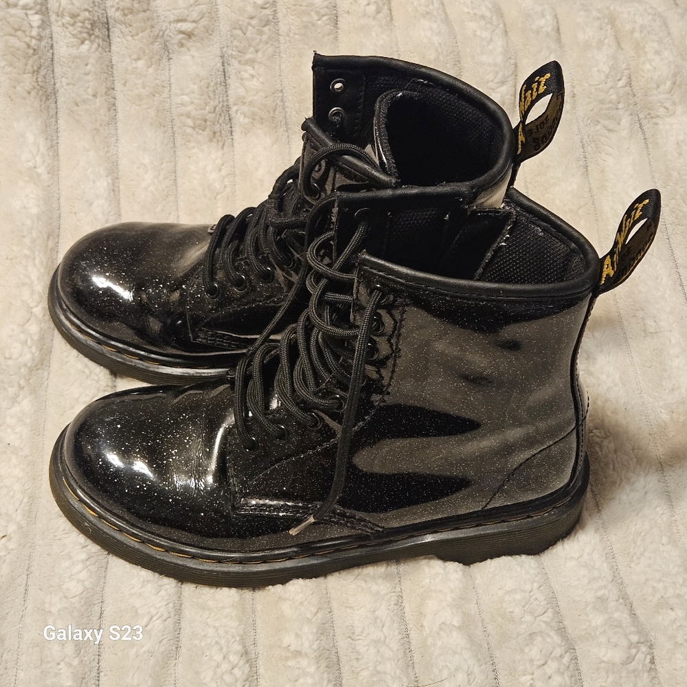 Doc Marten Boots - Girls Size 3 Glitter Black